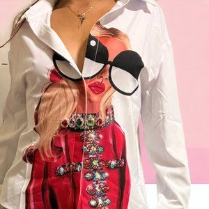 White Long Sleve Glamorous T-shirt